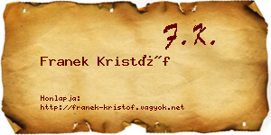 Franek Kristóf névjegykártya