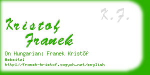 kristof franek business card